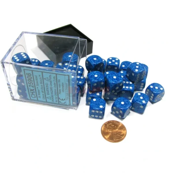 Speckled 12mm D6 Chessex Dice Block (36 Dice) - Water - Your Source for Gaming Essentials Clearance