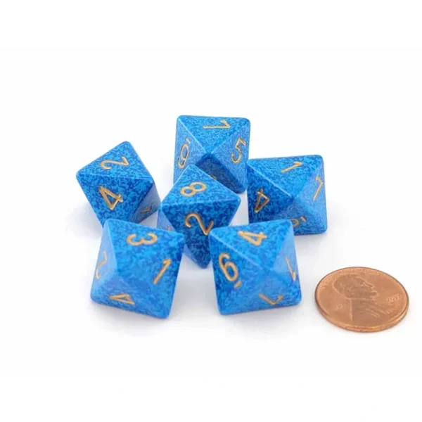 Speckled 15mm D8 Chessex Dice, 6 Pieces - Golden Water - Your Source for Gaming Essentials Online