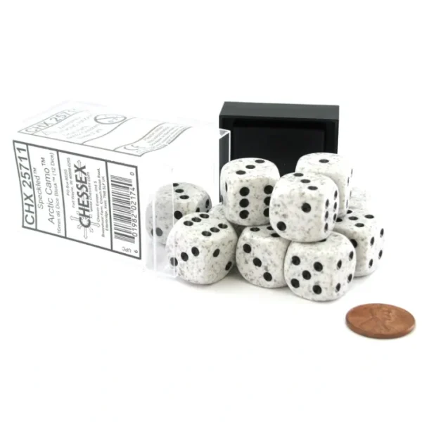 Speckled 16mm D6 Chessex Dice Block (12 Dice) - Arctic Camo - Your Source for Gaming Essentials Best