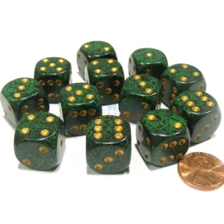 Speckled 16mm D6 Chessex Dice Block (12 Dice) - Golden Recon - Your Source for Gaming Essentials Sale