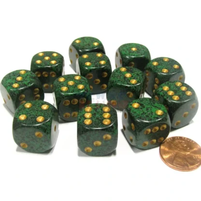 Speckled 16mm D6 Chessex Dice Block (12 Dice) - Golden Recon - Your Source for Gaming Essentials Sale