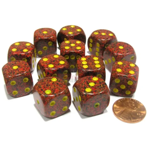 Speckled 16mm D6 Chessex Dice Block (12 Dice) - Mercury - Your Source for Gaming Essentials Store