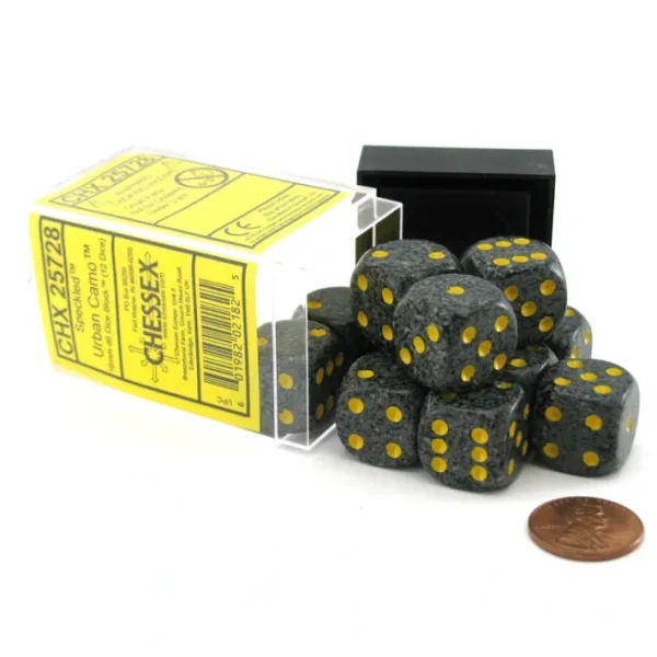 Speckled 16mm D6 Chessex Dice Block (12 Dice) - Urban Camo - Your Source for Gaming Essentials Sale