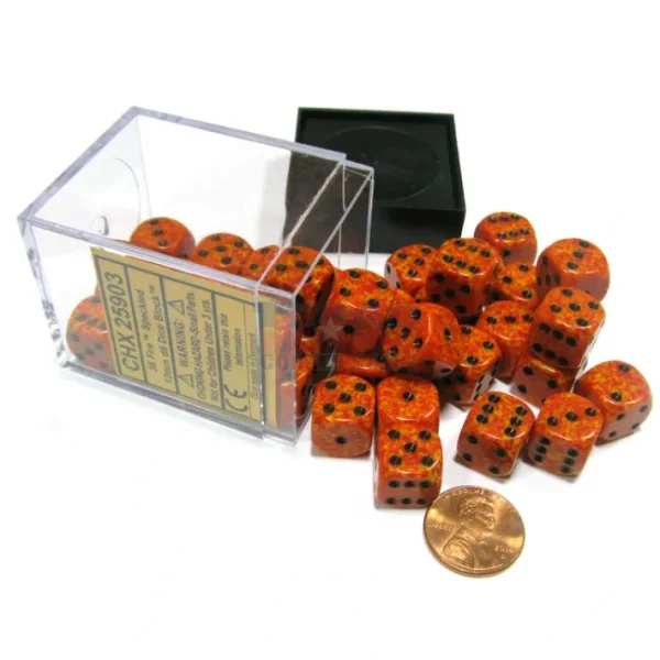 Speckled 12mm D6 Chessex Dice Block (36 Dice) - Fire - Your Source for Gaming Essentials Outlet
