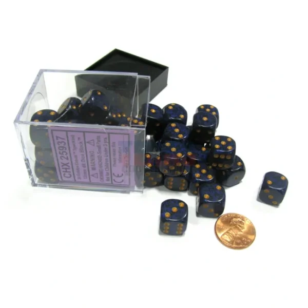 Speckled 12mm D6 Chessex Dice Block (36 Dice) - Golden Cobalt - Your Source for Gaming Essentials Best