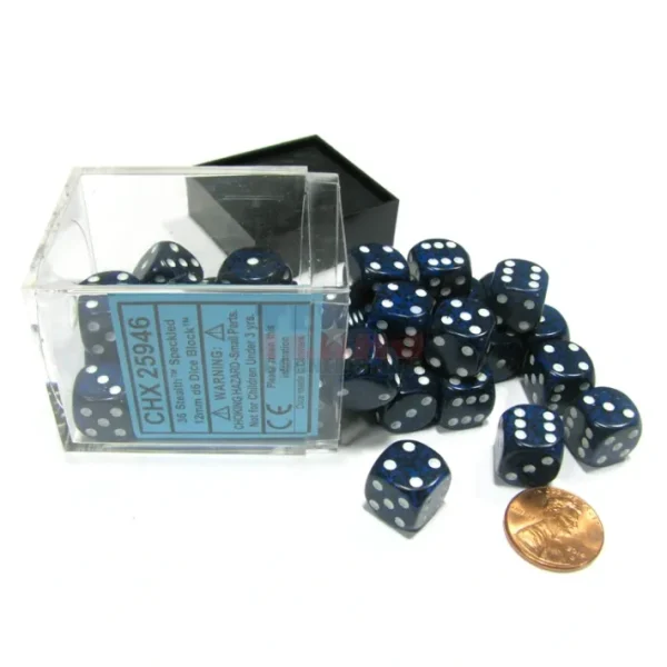 Speckled 12mm D6 Chessex Dice Block (36 Dice) - Stealth - Your Source for Gaming Essentials Best Sale