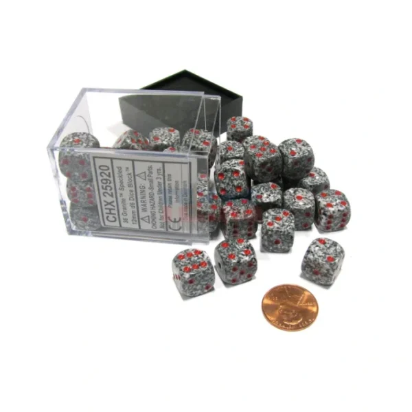 Speckled 12mm D6 Chessex Dice Block (36 Dice) - Granite - Your Source for Gaming Essentials Outlet