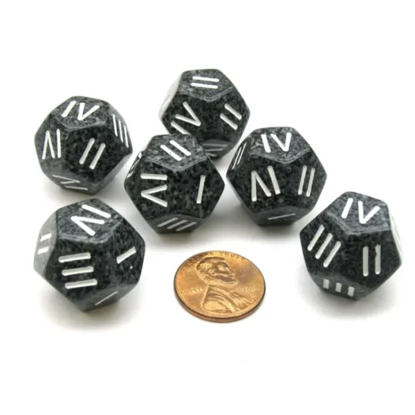 Speckled Roman Urban Camo D4 Chessex Dice, 6 Pieces Roman Numerals - Your Source for Gaming Essentials Outlet