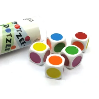 Spotzee-Dotzee: A Game of Colors and Counting 5 Dice Game Set with Travel Tube - Your Source for Gaming Essentials Hot