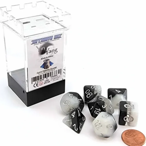 Supernova Dice 7 Piece Polyhedral DnD Dice Set - Yin Yang - Your Source for Gaming Essentials Fashion