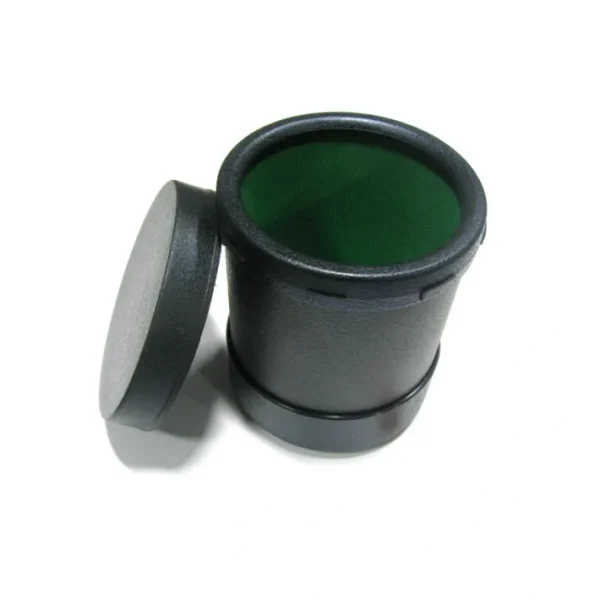 4" Tall Plastic Dice Cup Lined with Green Cloth and Twist Off Lid - Your Source for Gaming Essentials Fashion