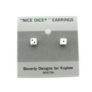 Tiny 5mm Post Stud Dice Earrings - Opaque White with Black Pips - Your Source for Gaming Essentials Store