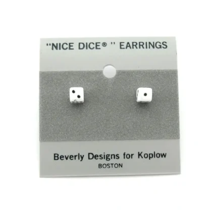 Tiny 5mm Post Stud Dice Earrings - Opaque White with Black Pips - Your Source for Gaming Essentials Store