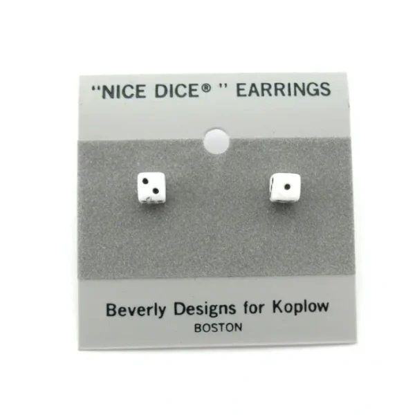 Tiny 5mm Post Stud Dice Earrings - Opaque White with Black Pips - Your Source for Gaming Essentials Store