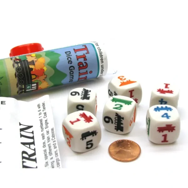 Train Dice Game 6 Dice Set with Travel Tube and Instructions - Your Source for Gaming Essentials Best