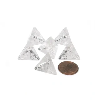 Translucent 18mm 4 Sided D4 Chessex Dice, 6 Pieces - Clear with White Numbers - Your Source for Gaming Essentials Sale