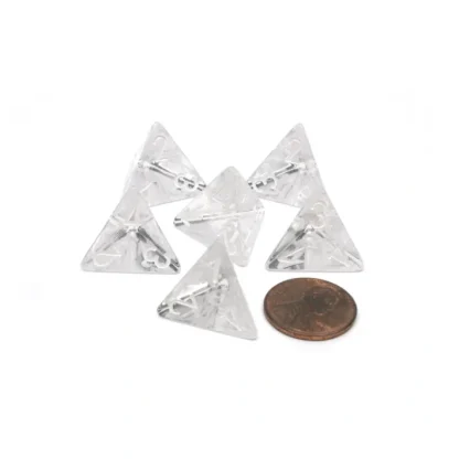 Translucent 18mm 4 Sided D4 Chessex Dice, 6 Pieces - Clear with White Numbers - Your Source for Gaming Essentials Sale