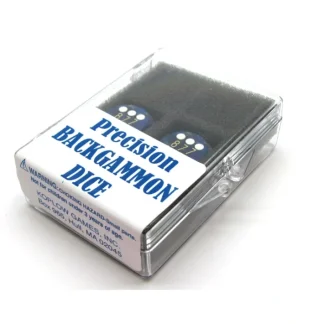 Transparent Precision Backgammon 5/8" Dice, 2 Die in Case - Blue with White Pips - Your Source for Gaming Essentials Best Sale