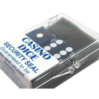 Transparent Precision Casino 3/4" Dice, 2 Pieces in Case - Blue with White Pips - Your Source for Gaming Essentials Discount
