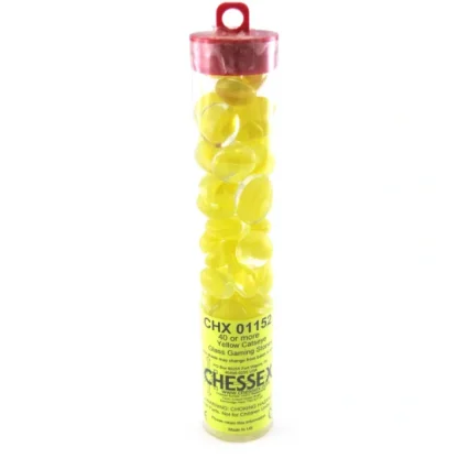 Tube of 40 Glass Gaming Stones (12-15mm) - Lemon Catseye - Your Source for Gaming Essentials Best