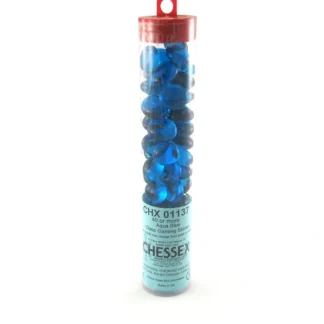 Tube of 40 Glass Gaming Stones (12-15mm) - Azure Blue - Your Source for Gaming Essentials Flash Sale