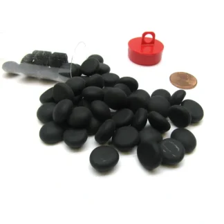 Tube of 40 Glass Gaming Stones (12-15mm) - Black Opal Frosted - Your Source for Gaming Essentials Best