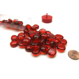 Tube of 40 Glass Gaming Stones (12-15mm) - Crystal Red - Your Source for Gaming Essentials Best Sale
