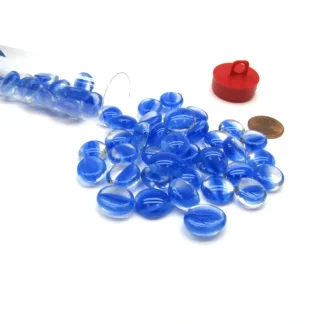 Tube of 40 Glass Gaming Stones (12-15mm) - Dark Blue Catseye - Your Source for Gaming Essentials Store