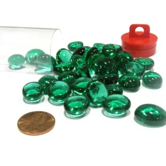 Tube of 20 or More Glass Gaming Stones Board Game Pieces - Teal - Your Source for Gaming Essentials Hot