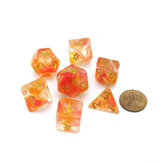 Unicorn Resin 16mm 7-Die Polyhedral Dice Set - Mystic Embers - Your Source for Gaming Essentials Best Sale