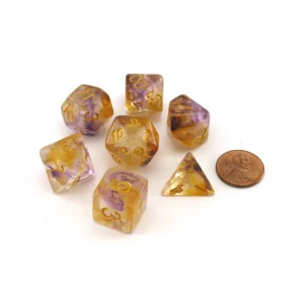 Unicorn Resin 16mm 7-Die Polyhedral Dice Set - Royal Sunset - Your Source for Gaming Essentials Sale