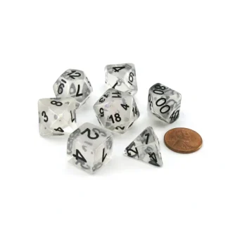 Unicorn Resin 16mm 7-Die Polyhedral Dice Set - Unicorn Ice - Your Source for Gaming Essentials Outlet