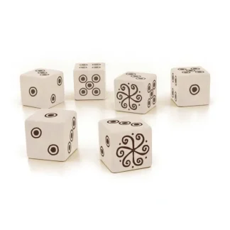 Vaesen Nordic Horror RPG Dice Set - 6 White Dice - Your Source for Gaming Essentials Outlet