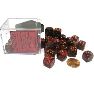 Vortex 12mm D6 Chessex Dice Block (36 Dice) - Burgundy with Gold Pips - Your Source for Gaming Essentials Best Sale