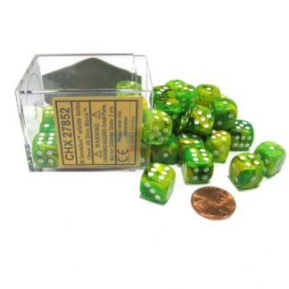 Vortex 12mm D6 Chessex Dice Block (36 Dice) - Dandelion with White Pips - Your Source for Gaming Essentials Best Sale