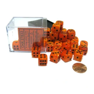 Vortex 12mm D6 Chessex Dice Block (36 Dice) - Orange with Black Pips - Your Source for Gaming Essentials Cheap