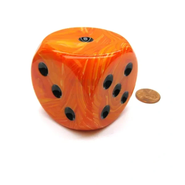 Vortex 50mm Huge Large D6 Chessex Dice, 1 Piece - Orange with Black Pips - Your Source for Gaming Essentials Best Sale