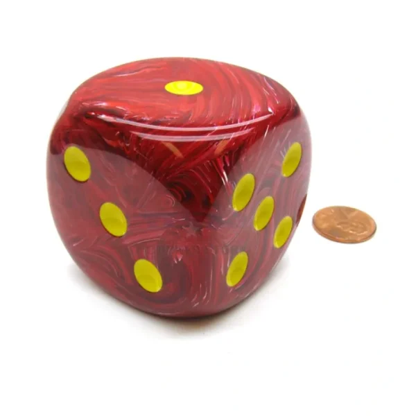 Vortex 50mm Huge Large D6 Chessex Dice, 1 Piece - Red with Yellow Pips - Your Source for Gaming Essentials Flash Sale