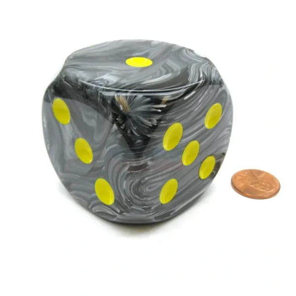 Vortex 50mm Huge Large D6 Chessex Dice, 1 Piece - Black with Yellow Pips - Your Source for Gaming Essentials Best Sale