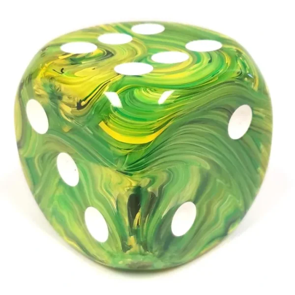 Vortex 50mm Huge Large D6 Chessex Dice, 1 Piece - Dandelion with White Pips - Your Source for Gaming Essentials Online