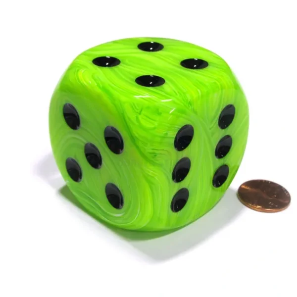 Vortex 50mm Huge Large D6 Chessex Dice, 1 Piece - Green with Black Pips - Your Source for Gaming Essentials Best