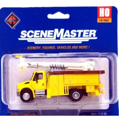 Trains | Walthers 949-11732 HO Assembled Yellow International 4300 Utility Truck w/ Drill - Your Source for Gaming Essentials