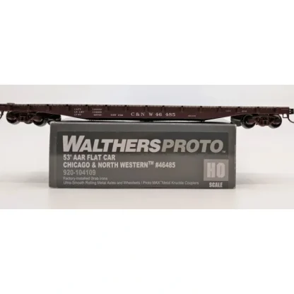Trains | Walthers 920-104109 HO Chicago and North Western 53' AAR Flatcar RTR #46485 - Your Source for Gaming Essentials