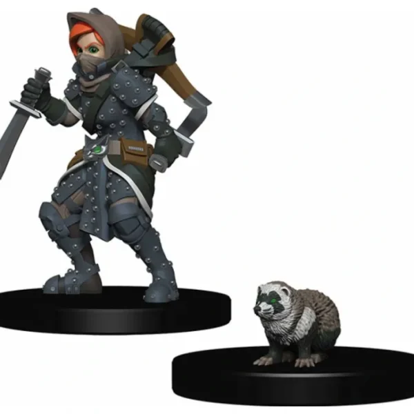 WizKids Wardlings Painted Miniatures: (W2) Girl Rogue & Badger - Your Source for Gaming Essentials Online