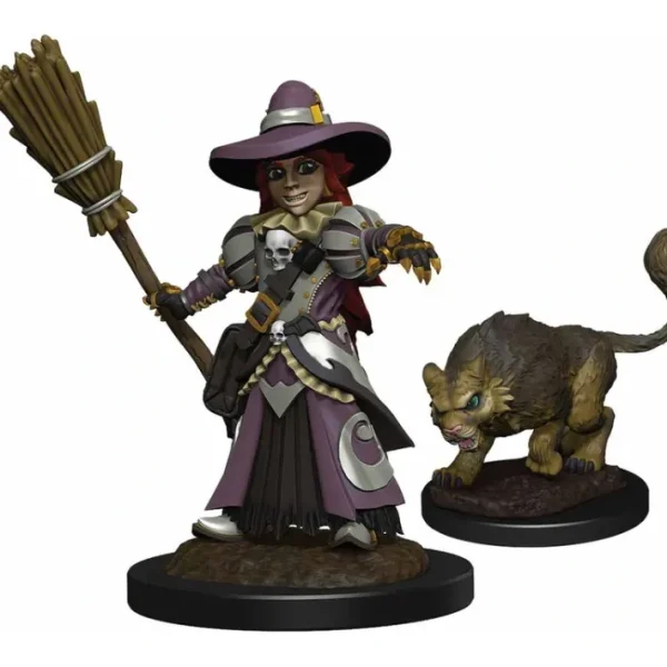 WizKids Wardlings Painted Miniatures: (W3) Girl Witch & Witch`s Cat - Your Source for Gaming Essentials Outlet