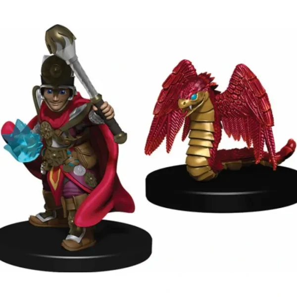 WizKids Wardlings Painted Miniatures: (W2) Boy Cleric & Winged Snake - Your Source for Gaming Essentials Shop