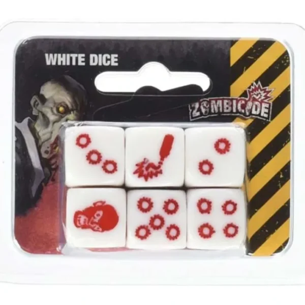 Zombicide: 6 Pack of White Dice with Red Pips - Your Source for Gaming Essentials Cheap