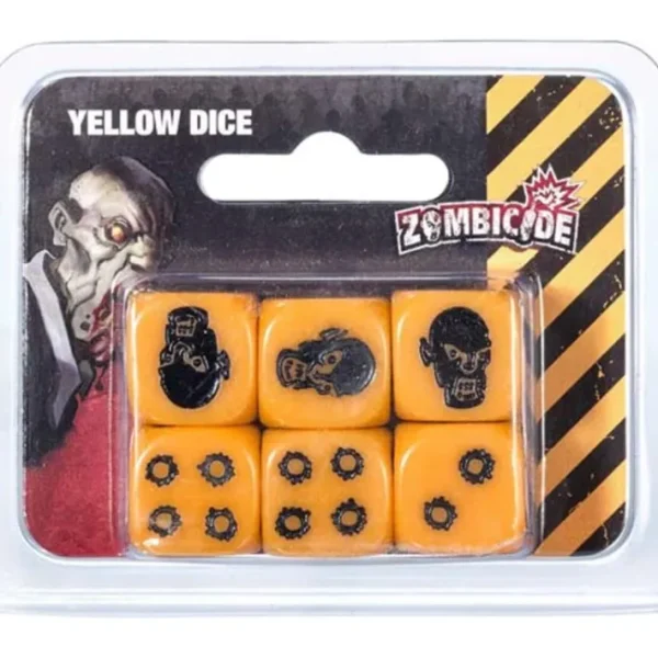 Zombicide: 6 Pack of Yellow Dice with Black Pips - Your Source for Gaming Essentials Best Sale